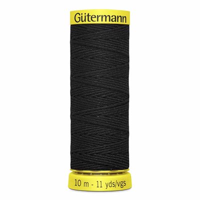 Elastic Thread - Black Gutermann