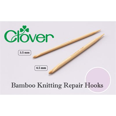 Crochet en bambou pour réparation de points, CLOVER